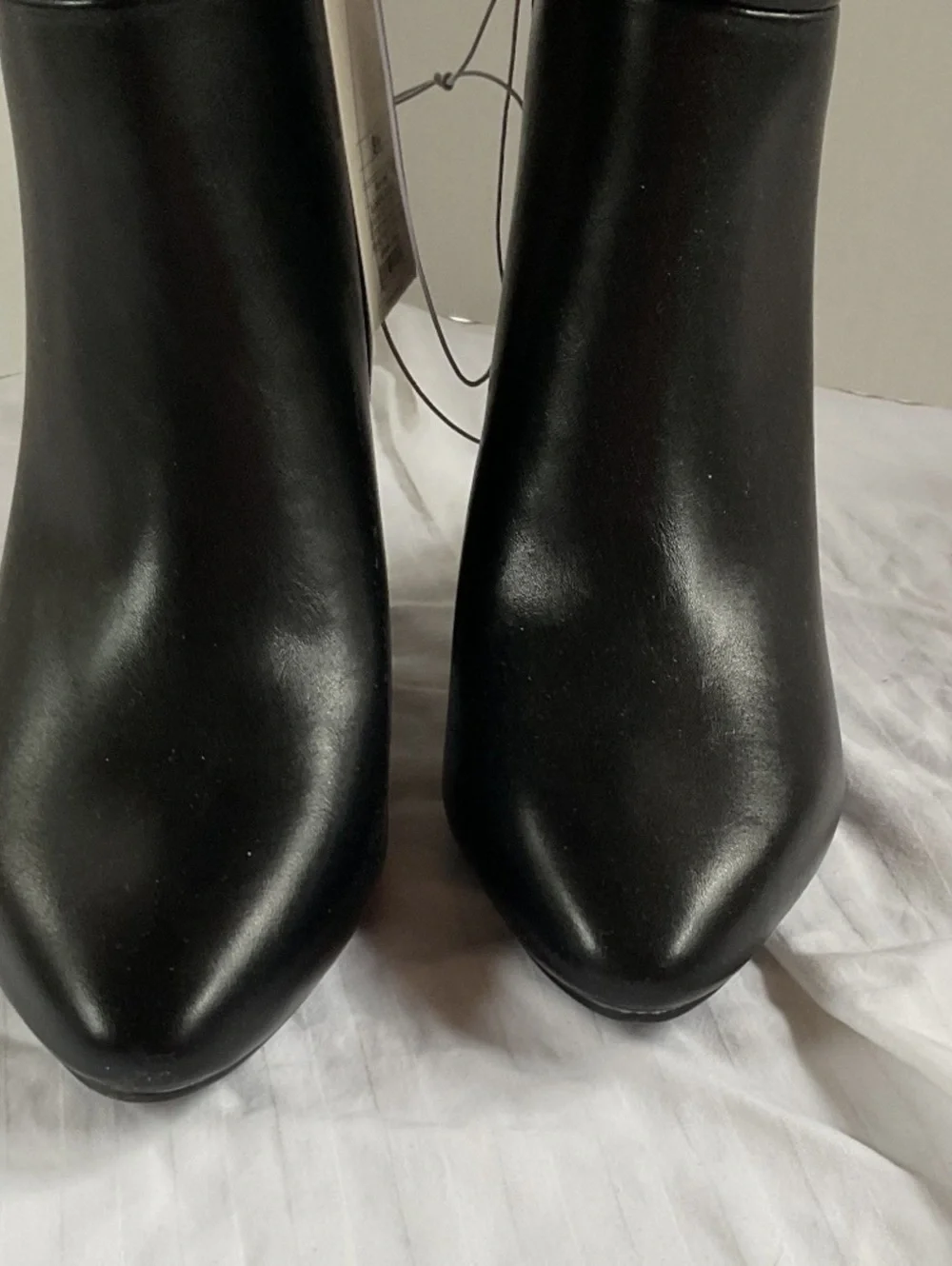 NWOB A New Day Evangeline Under Knee Heeled Boots Black Faux Leather Size 8.5